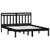 Black Solid Wood Pine Bed Frame 140x190 cm - HipoMarket