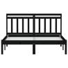 Black Solid Wood Pine Bed Frame 140x190 cm - HipoMarket