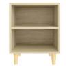 Scandinavian Bed Cabinet with Solid Wood Legs - Sonoma Oak