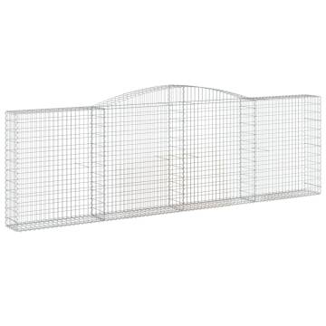 Arched Gabion Baskets 4 pcs - Galvanised Iron | Hipo Market