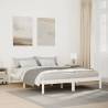  Extra Long Bed Frame without Mattress White 140x210 cm Solid Wood Pine Colour white Size 140 x 210 cm 