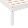 Extra Long White Bed Frame 140x210 cm - Solid Pine Wood