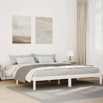 Extra Long White Bed Frame - Solid Pine 180x210 cm | HiPo Market