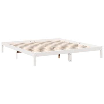 Extra Long White Bed Frame - Solid Pine 180x210 cm | HiPo Market