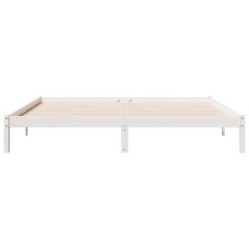 Extra Long White Bed Frame - Solid Pine 180x210 cm | HiPo Market