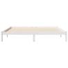 Extra Long Bed Frame without Mattress - White Solid Pine 200x210 cm