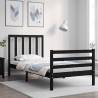  Bed Frame with Headboard Black Small Single Solid Wood Colour black Size 75 x 190 cm 