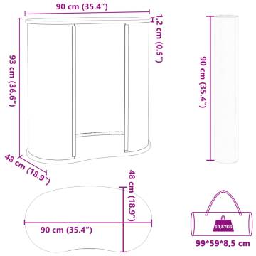 Foldable Trade Show Counter - 90x48x93 cm Engineered Wood