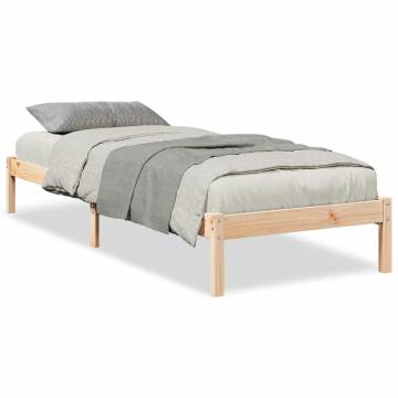 Extra Long Solid Pine Bed Frame 100x210 cm - Hipo Market