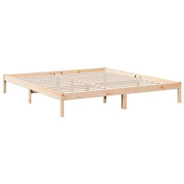 Extra Long Bed Frame 200x210 cm | Solid Pinewood Frame