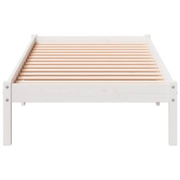 Extra Long White Bed Frame - Solid Pine 100x220 cm | HipoMarket