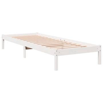 Extra Long White Bed Frame - Solid Pine 100x220 cm | HipoMarket