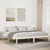  Extra Long Bed Frame without Mattress White 180x220 cm Solid Wood Pine Colour white Size 180 x 220 cm 