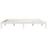 Extra Long White Bed Frame 180x220 cm - Solid Pine Wood