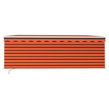 Manual Retractable Awning 4.5x3m - Orange & Brown