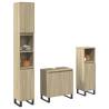  3 Piece Bathroom Furniture Set Sonoma Oak Engineered Wood Colour sonoma oak Number of 3 