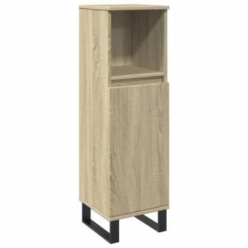 3 Piece Bathroom Furniture Set - Sonoma Oak Engineered Wood