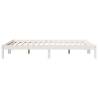 Extra Long White Bed Frame 140x220cm - Solid Pine Wood