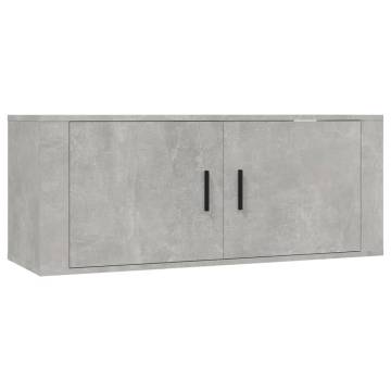 8 Piece TV Cabinet Set in Concrete Grey - Stylish Storage