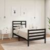  Bed Frame Black Solid Wood 75x190 cm Small Single Colour black Size 75 x 190 cm 