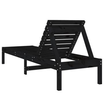 Black Sun Loungers 2 pcs - Solid Pine Wood for Ultimate Relaxation