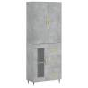 Stylish Highboard Concrete Grey - 69.5x34x180 cm | HipoMarket