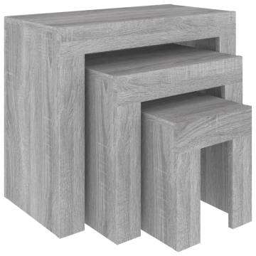 Nesting Coffee Tables 3 pcs - Grey Sonoma Engineered Wood