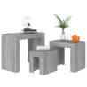 Nesting Coffee Tables 3 pcs - Grey Sonoma Engineered Wood