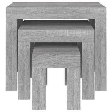 Nesting Coffee Tables 3 pcs - Grey Sonoma Engineered Wood