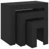 Nesting Coffee Tables 3 pcs - Versatile Black Engineered Wood