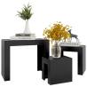 Nesting Coffee Tables 3 pcs - Versatile Black Engineered Wood