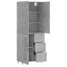 Stylish Highboard Concrete Grey - 69.5x34x180 cm | HipoMarket