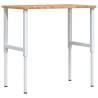 Light Brown Solid Oak Workbench 100x60cm - Durable & Adjustable