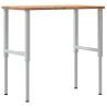 Light Brown Solid Oak Workbench 100x60cm - Durable & Adjustable