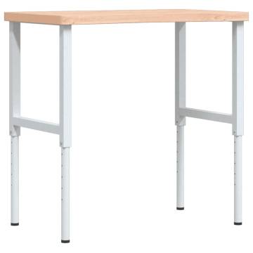 Solid Wood Beech Workbench - 100x(55-60)x(73-99.5) cm