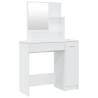 High Gloss White Dressing Table with Mirror - 86.5x35x136 cm