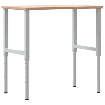 Solid Oak Workbench 100x60 cm - Durable and Adjustable