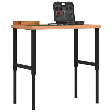 Solid Wood Beech Workbench 100x60x(73-99.5) cm - Robust & Durable