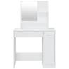 High Gloss White Dressing Table with Mirror - 86.5x35x136 cm