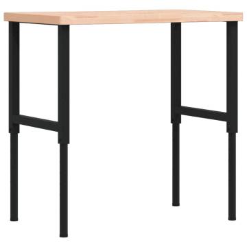 Solid Wood Beech Workbench - 100x(55-60)x(73-99.5) cm