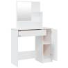 High Gloss White Dressing Table with Mirror - 86.5x35x136 cm