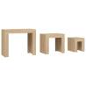 Nesting Coffee Tables Set - 3 Pcs Sonoma Oak - Hipomarket