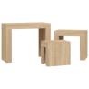 Nesting Coffee Tables Set - 3 Pcs Sonoma Oak - Hipomarket
