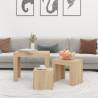 Nesting Coffee Tables Set - 3 Pcs Sonoma Oak - Hipomarket