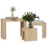 Nesting Coffee Tables Set - 3 Pcs Sonoma Oak - Hipomarket