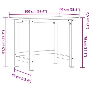 Light Brown Oak Workbench 100x60 cm | Durable & Versatile