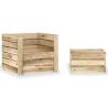 2 Piece Garden Pallet Lounge Set - Durable Impregnated Pinewood