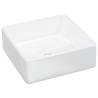 Elegant White Ceramic Square Wash Basin - 37x37 cm