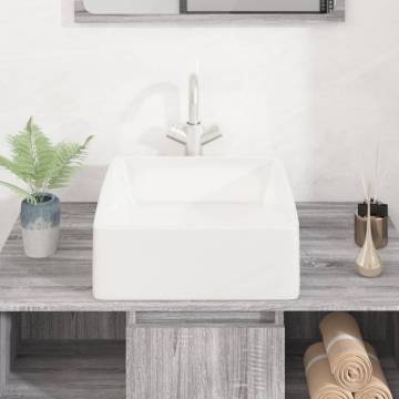 Elegant White Ceramic Square Wash Basin - 37x37 cm