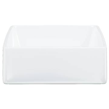 Elegant White Ceramic Square Wash Basin - 37x37 cm